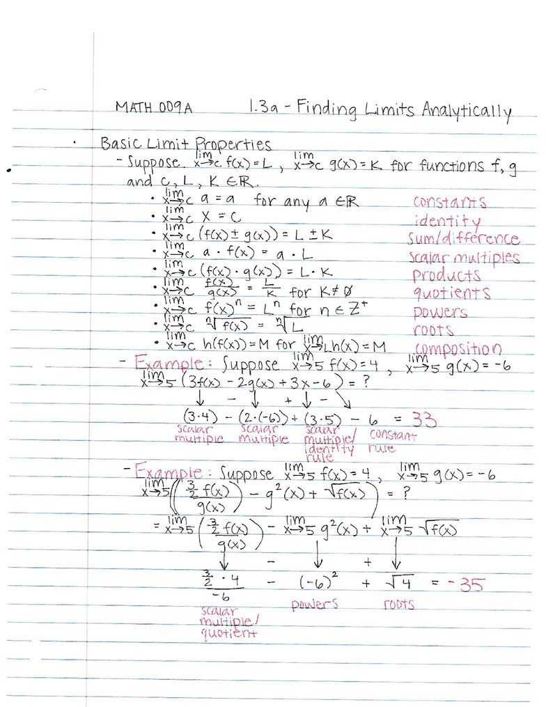 1.4 finding limits analytically form a image