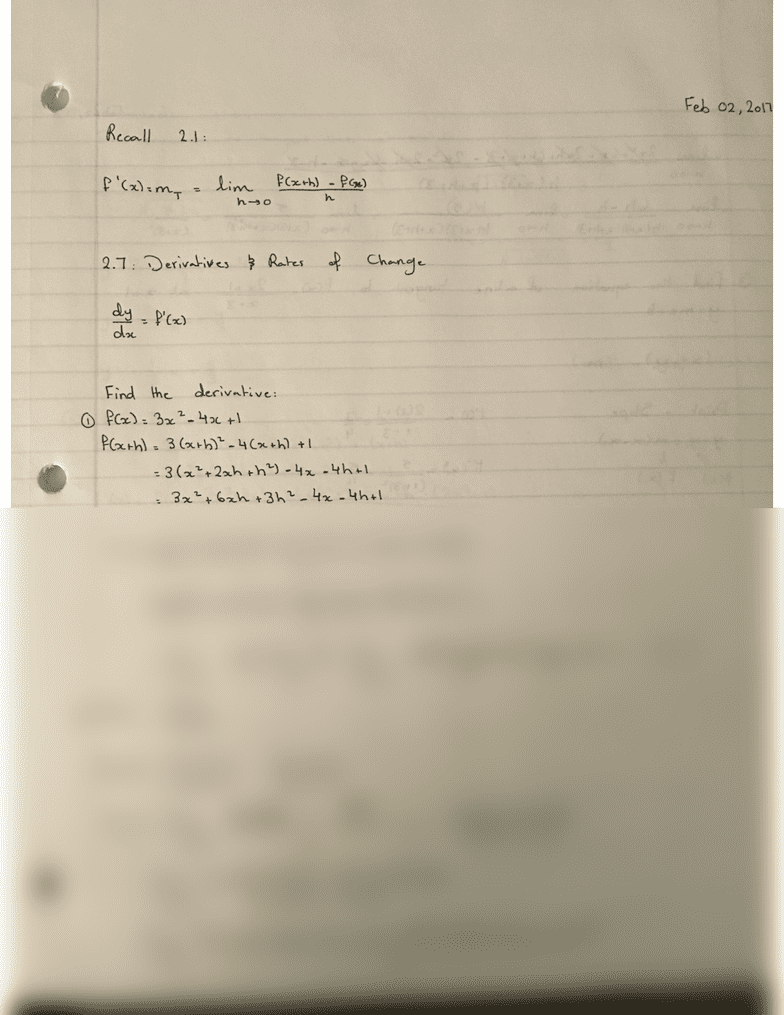 MATH 1013 Chapter 2 Derivatives And Rates Of Change OneClass Math 1013 chapter 2 derivatives and rates of change oneclass