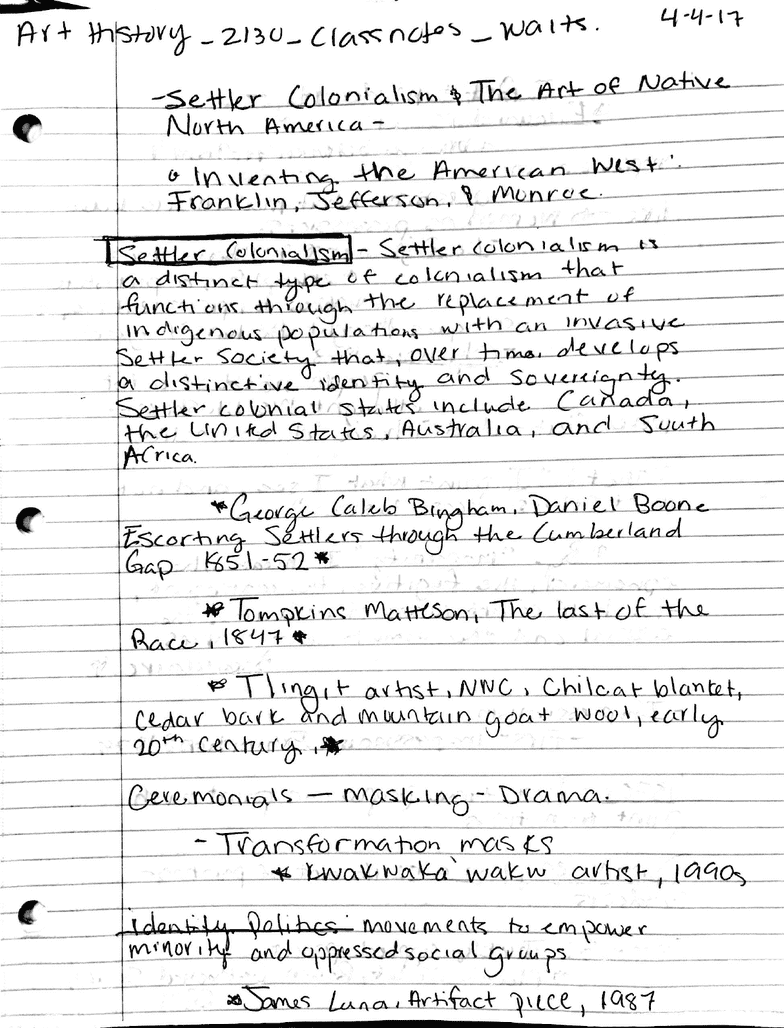 ART 2130 Lecture 12 art history lecture 12 notes OneClass