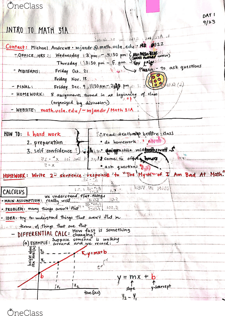 MATH 31A Final Exam Guide Comprehensive Notes for the exam ( 79